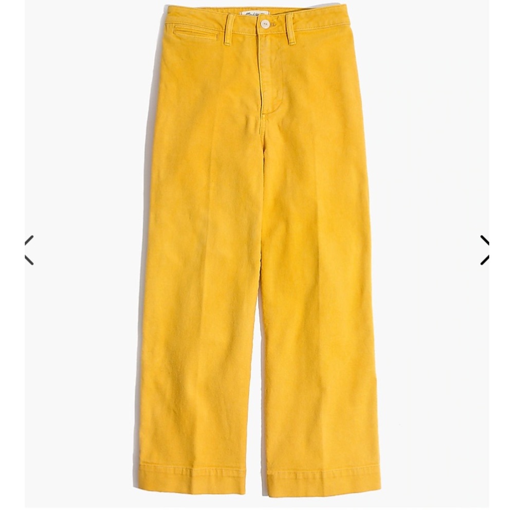 Madewell emmett wide leg pant yellow
